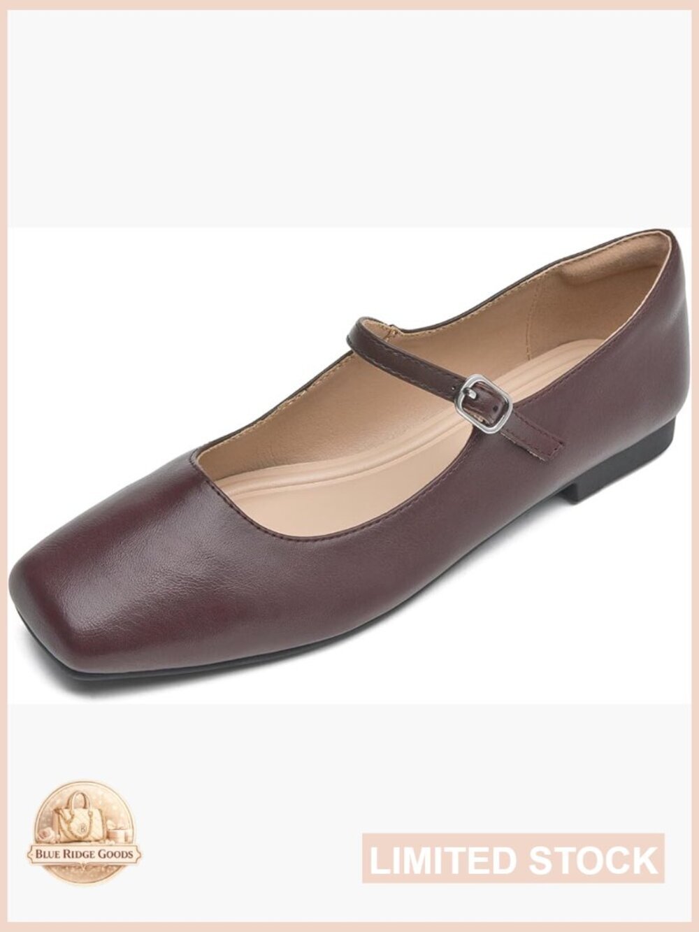 Women's Mary Jane Flats with Memory Foam Slip On Dress Shoes